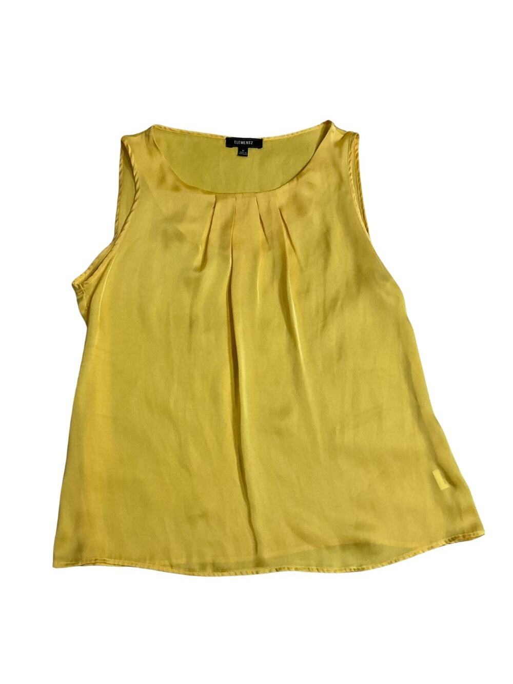 Elementz Women's Tank Top Shell Work Blouse Size Medium Yellow